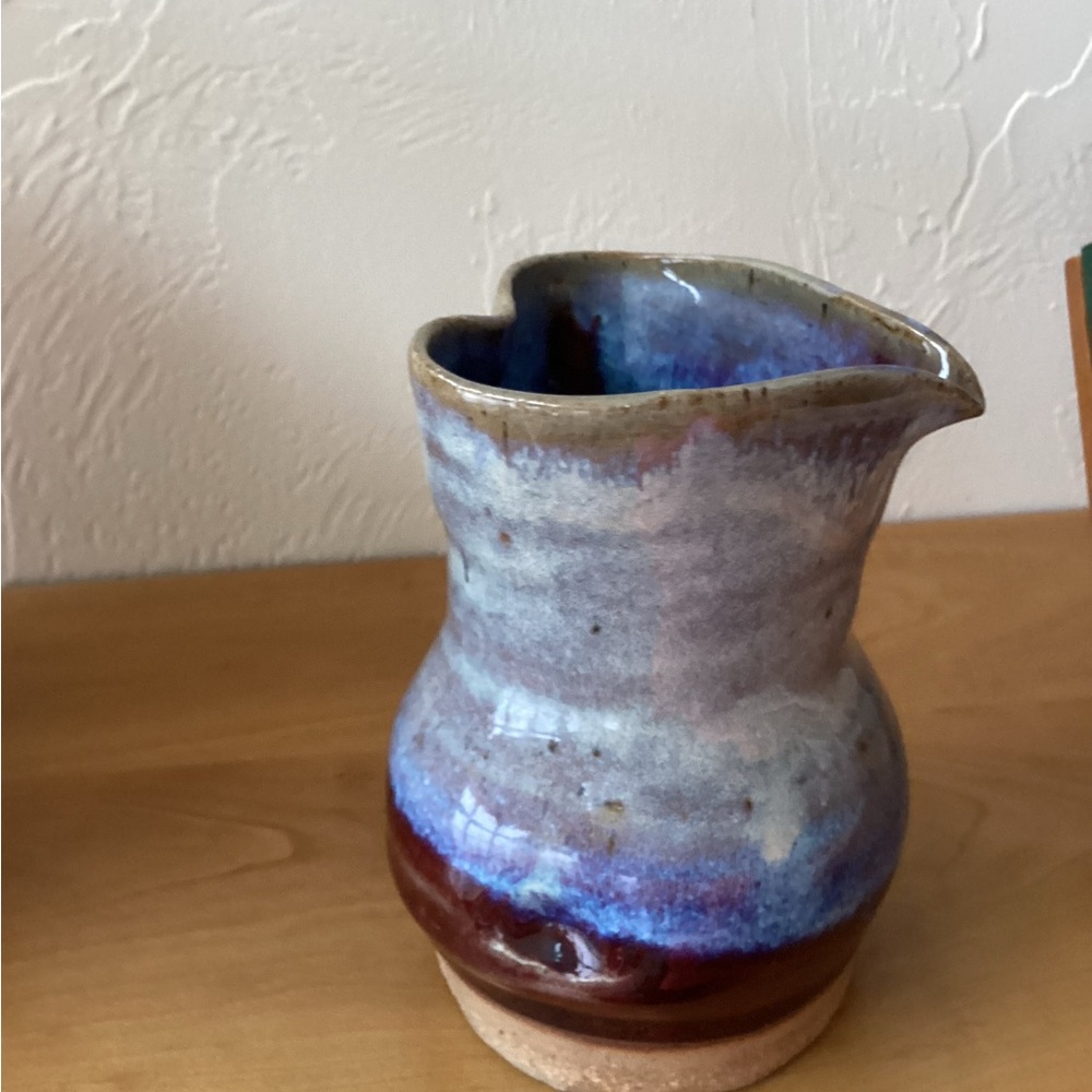 GREAT GIFT!!  Cute Handmade Heart Shaped Handmade Pottery Vessel Vase Holder